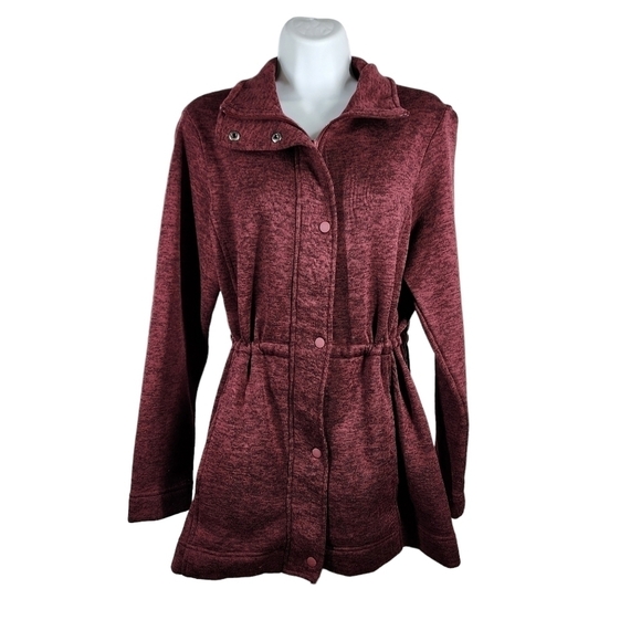 LANDS' END WOMEN'S SWEATER  FLEECE COAT - Picture 1 of 10